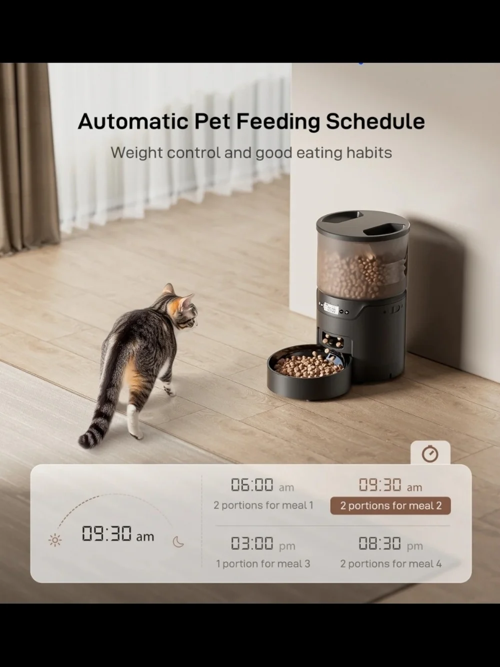 Programmable Automatic Pet Feeder - Black NEW